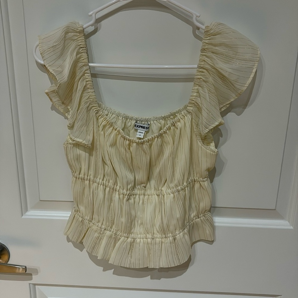Express Cream and gold tank top